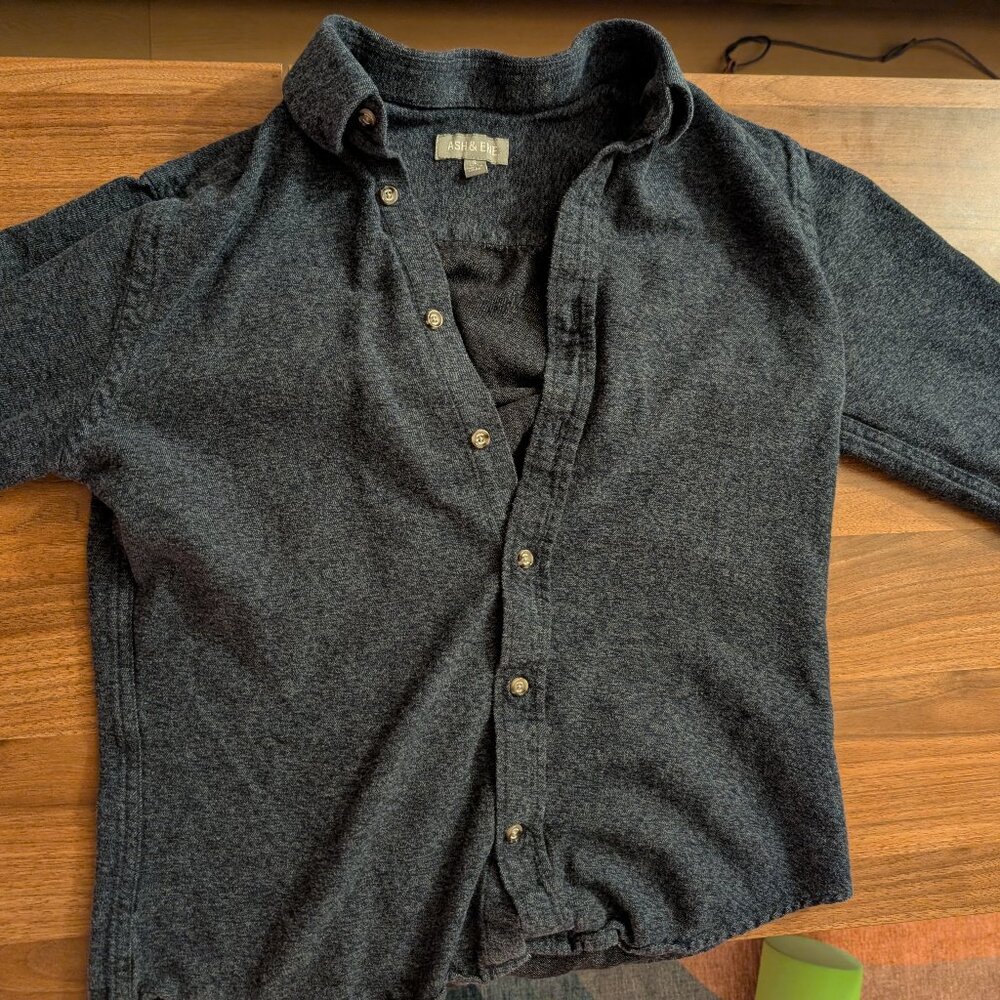Ash & Erie Heather Indigo Button-up Shirt Long Sleeve - Men's Slim Size S